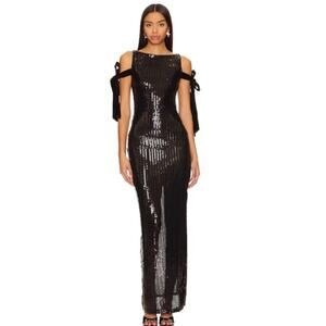 Camila Coelho Alayna Sequin Gown in Black – NWT Size Large